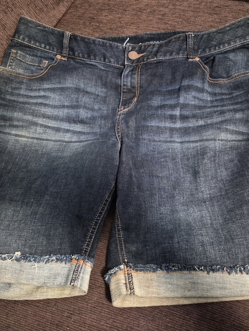 Lane Bryant Women’s Dark Wash Denim Bermuda Shorts, 20W - Classic Blue